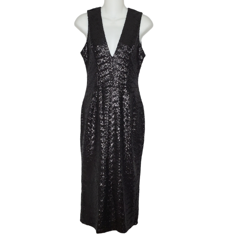 Dress the Population Womens Sequin Halter Dress Size Med NWOT